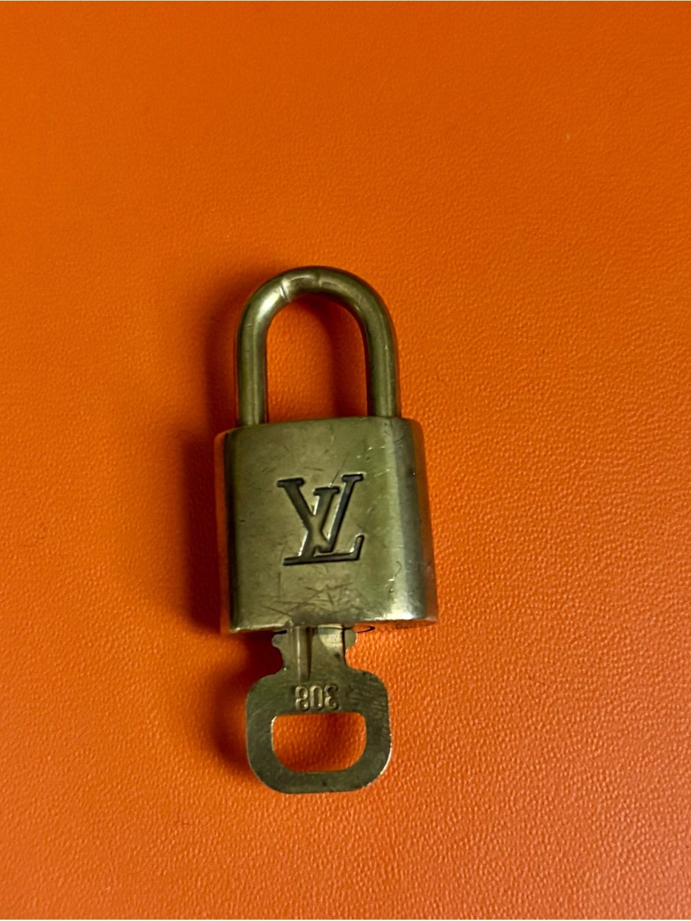Louis Vuitton Gold-Tone Padlock with Key #308
